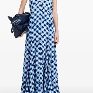 Proenza Schouler Blue and White Checkered Maxi Dress